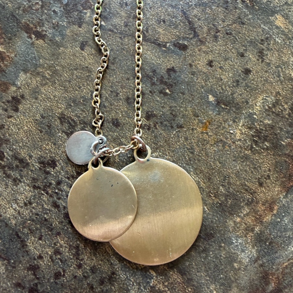 Lane Bryant Gold and Silver Disc Necklace